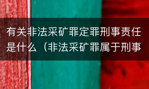 有关非法采矿罪定罪刑事责任是什么（非法采矿罪属于刑事案件吗）