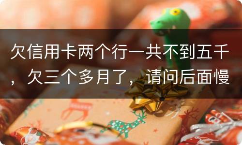 欠信用卡两个行一共不到五千，欠三个多月了，请问后面慢慢还还会起诉吗