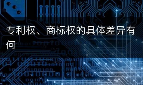 专利权、商标权的具体差异有何