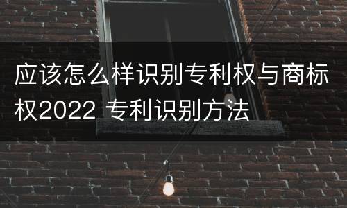 应该怎么样识别专利权与商标权2022 专利识别方法