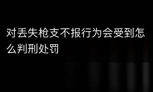 对丢失枪支不报行为会受到怎么判刑处罚