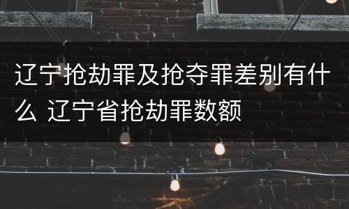 辽宁抢劫罪及抢夺罪差别有什么 辽宁省抢劫罪数额