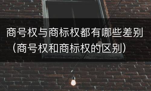 商号权与商标权都有哪些差别（商号权和商标权的区别）
