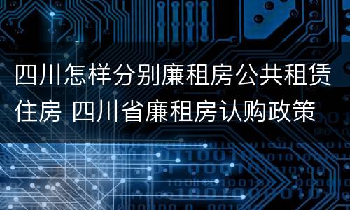 四川怎样分别廉租房公共租赁住房 四川省廉租房认购政策