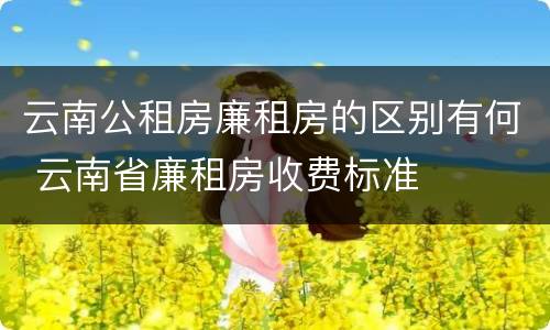 云南公租房廉租房的区别有何 云南省廉租房收费标准