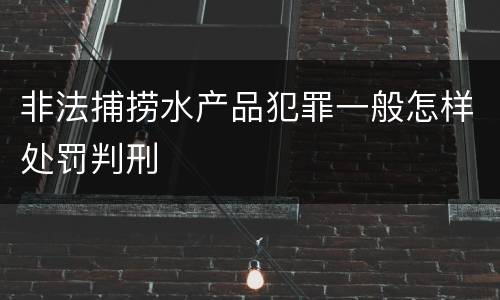 非法捕捞水产品犯罪一般怎样处罚判刑