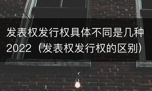 发表权发行权具体不同是几种2022（发表权发行权的区别）