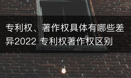 专利权、著作权具体有哪些差异2022 专利权著作权区别