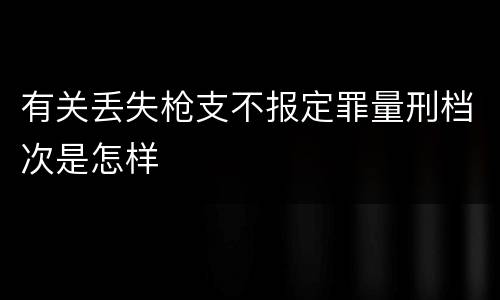 有关丢失枪支不报定罪量刑档次是怎样