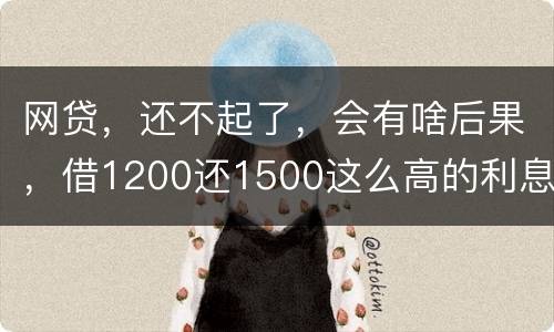 网贷，还不起了，会有啥后果，借1200还1500这么高的利息受保护吗