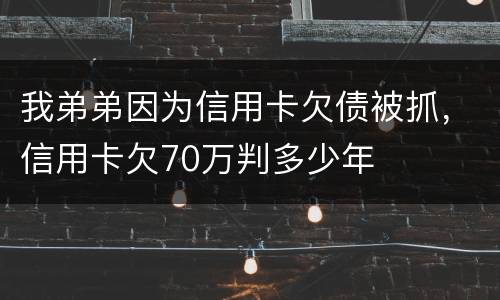 我弟弟因为信用卡欠债被抓，信用卡欠70万判多少年
