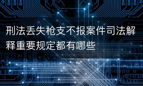 刑法丢失枪支不报案件司法解释重要规定都有哪些