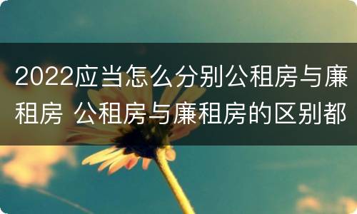 2022应当怎么分别公租房与廉租房 公租房与廉租房的区别都在此,别再搞错了!