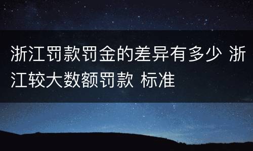 浙江罚款罚金的差异有多少 浙江较大数额罚款 标准