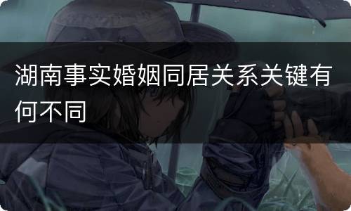 湖南事实婚姻同居关系关键有何不同
