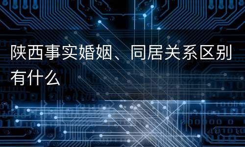 陕西事实婚姻、同居关系区别有什么