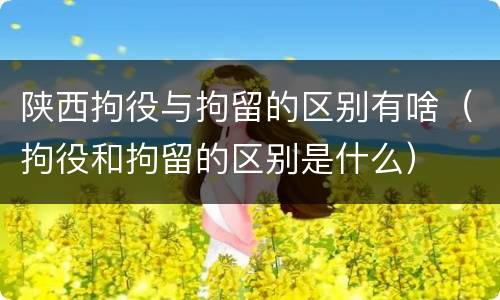 陕西拘役与拘留的区别有啥（拘役和拘留的区别是什么）