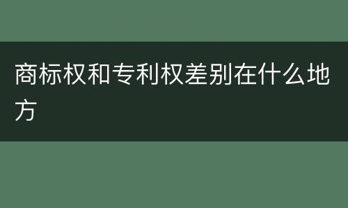 商标权和专利权差别在什么地方