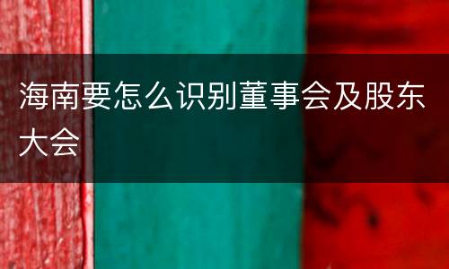 海南要怎么识别董事会及股东大会