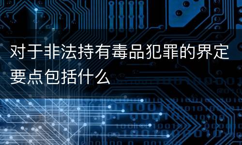 对于非法持有毒品犯罪的界定要点包括什么