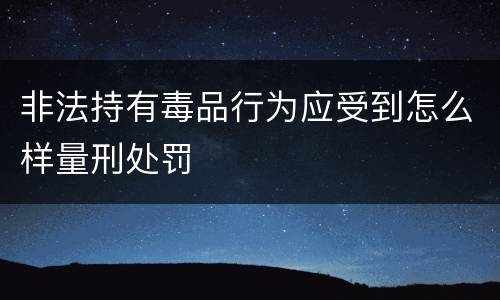 非法持有毒品行为应受到怎么样量刑处罚
