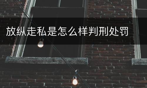 放纵走私是怎么样判刑处罚