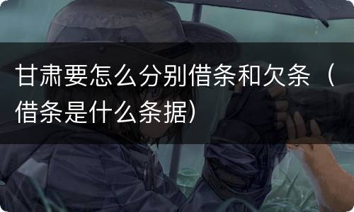 甘肃要怎么分别借条和欠条（借条是什么条据）