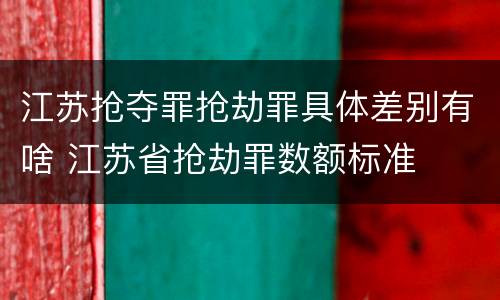 江苏抢夺罪抢劫罪具体差别有啥 江苏省抢劫罪数额标准
