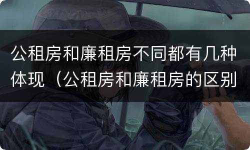 公租房和廉租房不同都有几种体现（公租房和廉租房的区别是什么请继续我在听）