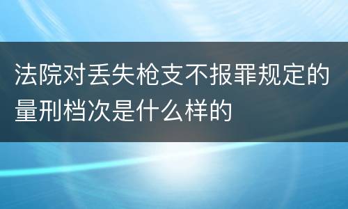法院对丢失枪支不报罪规定的量刑档次是什么样的