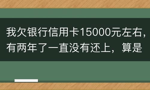 我欠银行信用卡15000元左右，有两年了一直没有还上，算是恶意透支吗