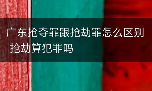广东抢夺罪跟抢劫罪怎么区别 抢劫算犯罪吗