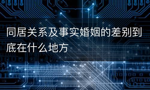 同居关系及事实婚姻的差别到底在什么地方