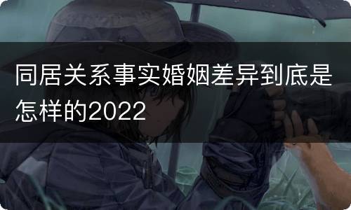 同居关系事实婚姻差异到底是怎样的2022