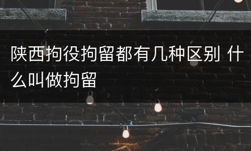 陕西拘役拘留都有几种区别 什么叫做拘留