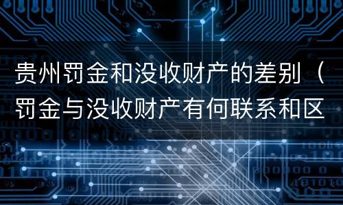 贵州罚金和没收财产的差别（罚金与没收财产有何联系和区别?）