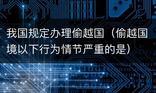 我国规定办理偷越国（偷越国境以下行为情节严重的是）