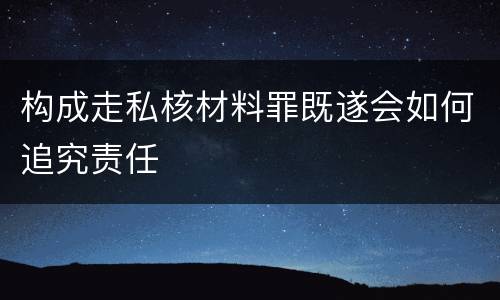 构成走私核材料罪既遂会如何追究责任