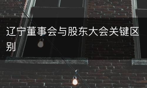 辽宁董事会与股东大会关键区别