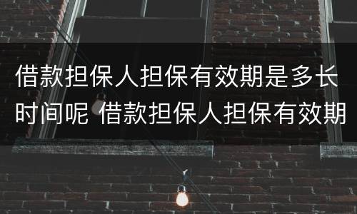 借款担保人担保有效期是多长时间呢 借款担保人担保有效期是多长时间呢怎么算