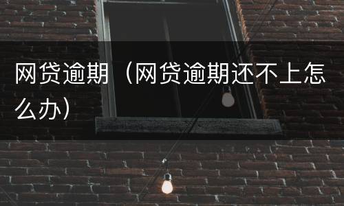 网贷逾期（网贷逾期还不上怎么办）