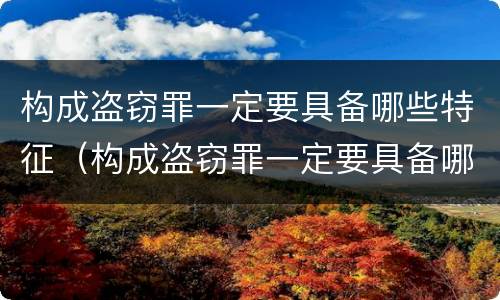 构成盗窃罪一定要具备哪些特征（构成盗窃罪一定要具备哪些特征和条件）