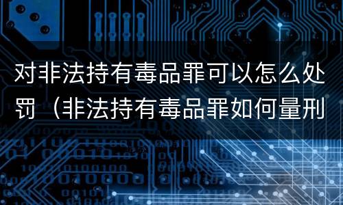 对非法持有毒品罪可以怎么处罚（非法持有毒品罪如何量刑）