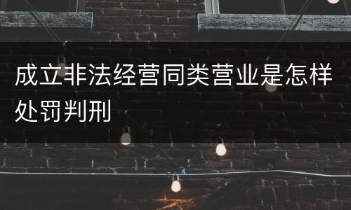 成立非法经营同类营业是怎样处罚判刑