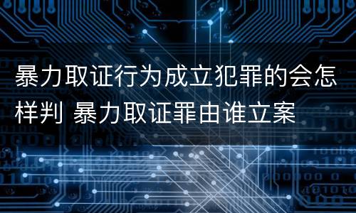 暴力取证行为成立犯罪的会怎样判 暴力取证罪由谁立案