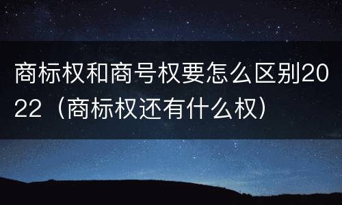商标权和商号权要怎么区别2022（商标权还有什么权）