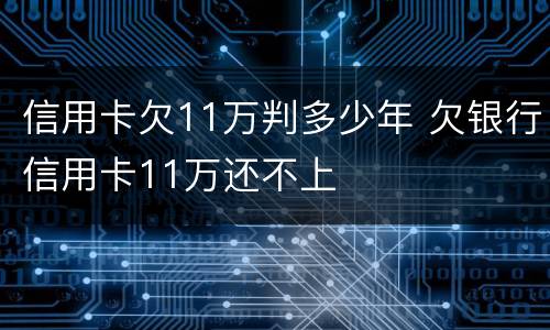 信用卡欠11万判多少年 欠银行信用卡11万还不上