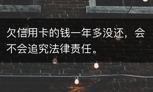 欠信用卡的钱一年多没还，会不会追究法律责任。