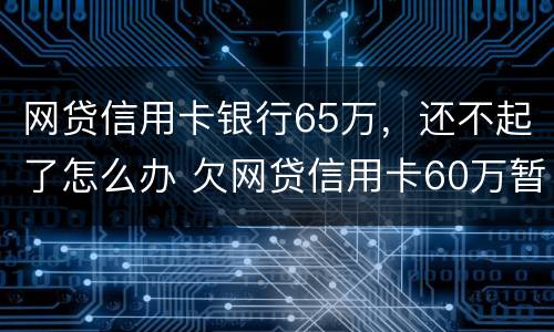 网贷信用卡银行65万，还不起了怎么办 欠网贷信用卡60万暂时无力偿还