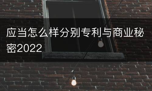 应当怎么样分别专利与商业秘密2022